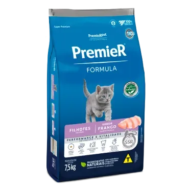 Racao Premier Formula Gatos Filhotes Frango 7.5kg lateral